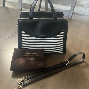Kate Spade Black and White Striped Bag